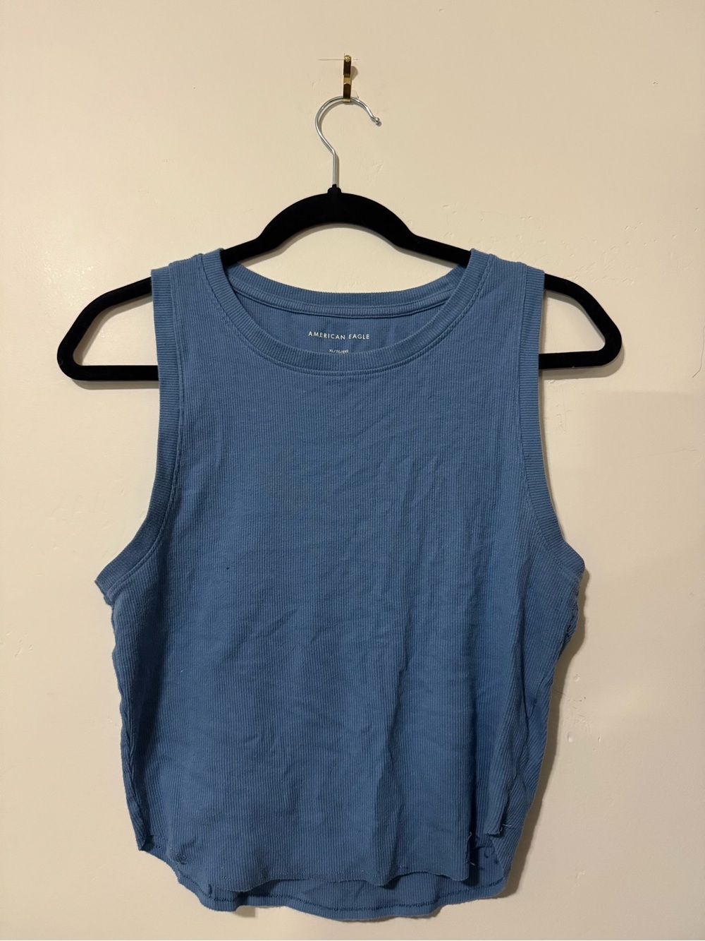 American Eagle Outfitters Ribbed Tank Top in Dusty Blue